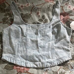 Altar'd State Light Blue Floral Tank Top